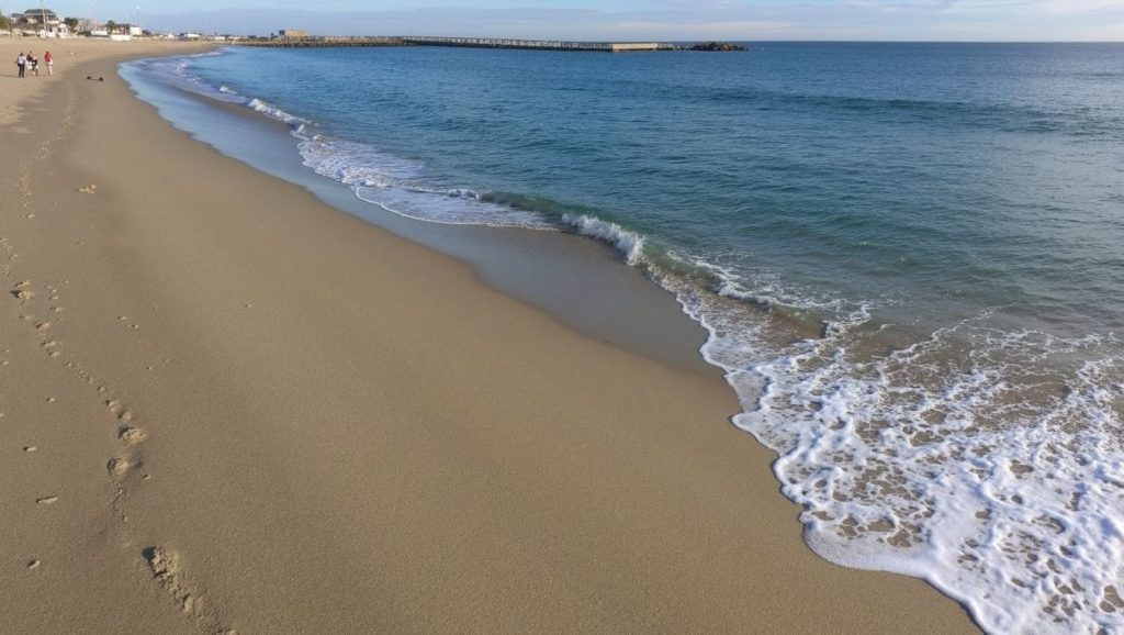 Vista del litoral en Platja del Foix, Cubelles