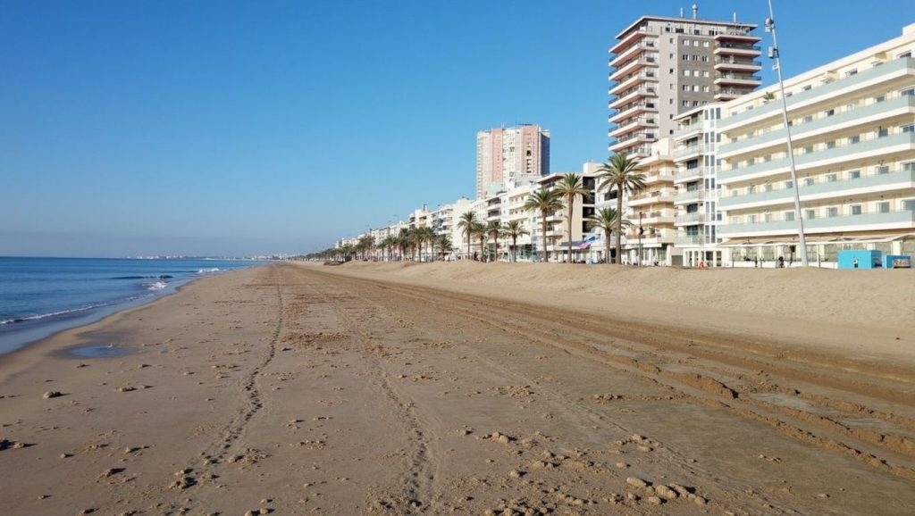Textura de arena en Platja del Litoral, Barcelona, Barcelona