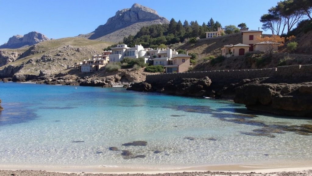 Arena y mar en Platja del Port de Pollença, Pollença, Mallorca