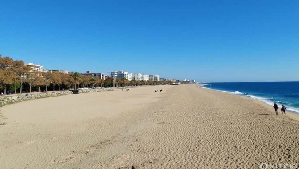 Costa de El Prat de Llobregat desde Platja del Prat de Llobregat, Barcelona
