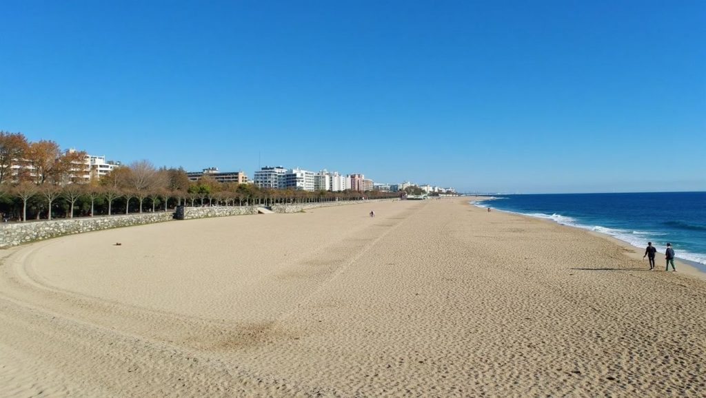 Vista del litoral en Platja del Somorrostro, Barcelona