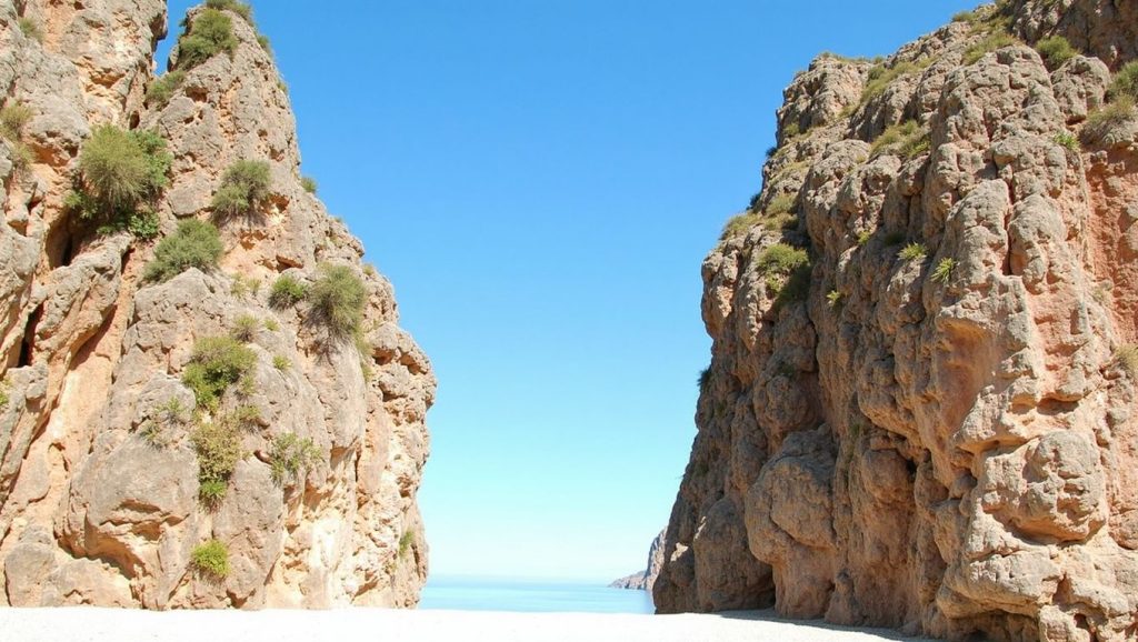 Amplio horizonte marino en Platja del Torrent de Pareis, Escorca