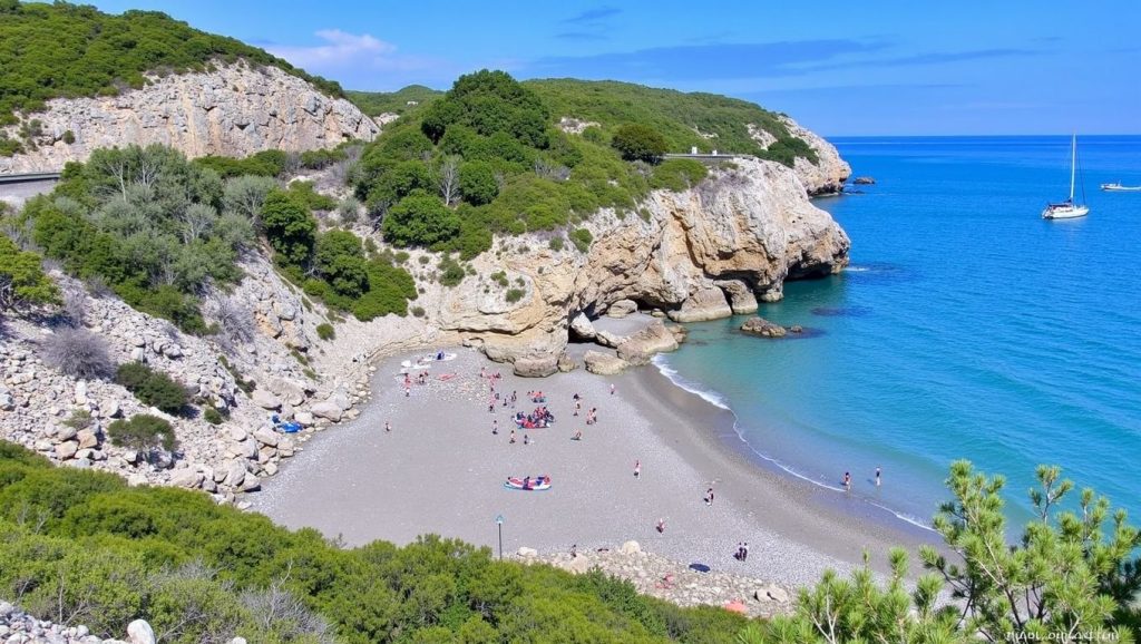 Agua y arena en Platja dels Codolar, Vilanova i la Geltrú