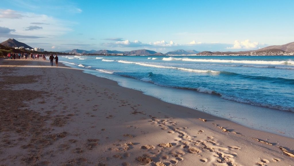 Detalle del agua en Platja dels Francesos, Muro, Mallorca