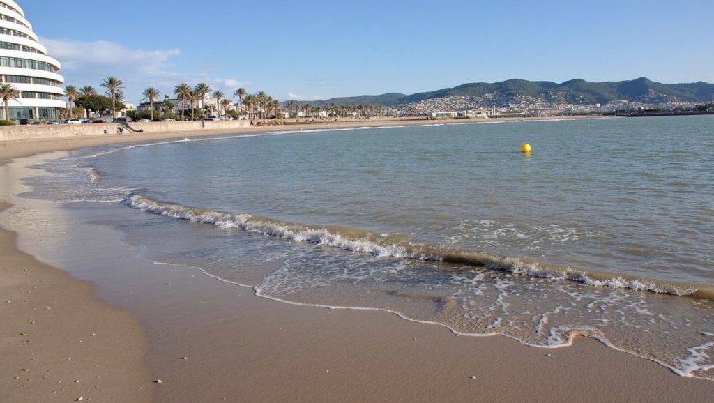 Vista de Platja dels Terramar en Sitges, Barcelona