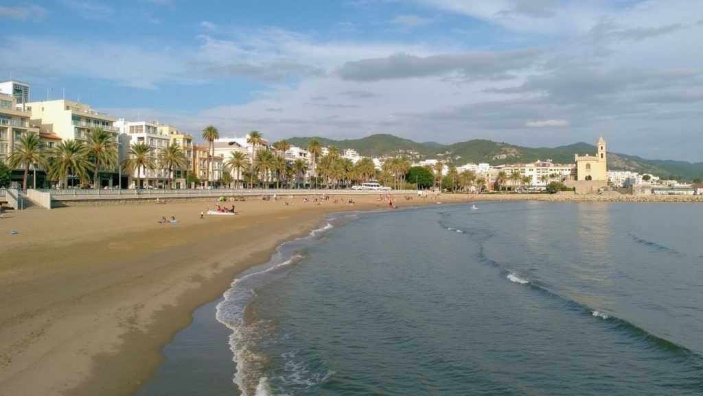 Vista general de Platja dels Terramar, Sitges