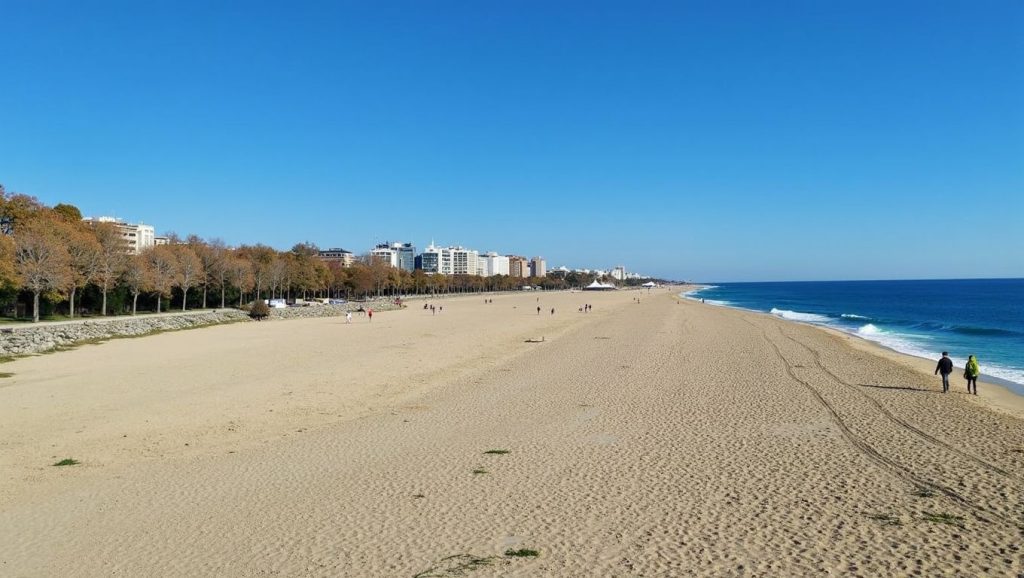 Arena fina en Platja dels Terramar, Sitges, Barcelona