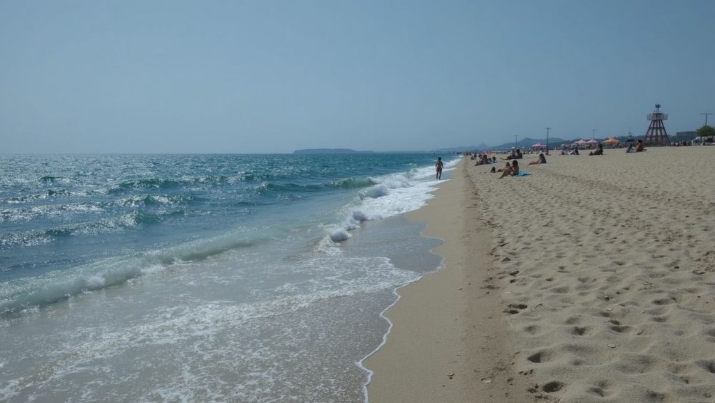 Vista del litoral en Platja dels Terramar, Sitges