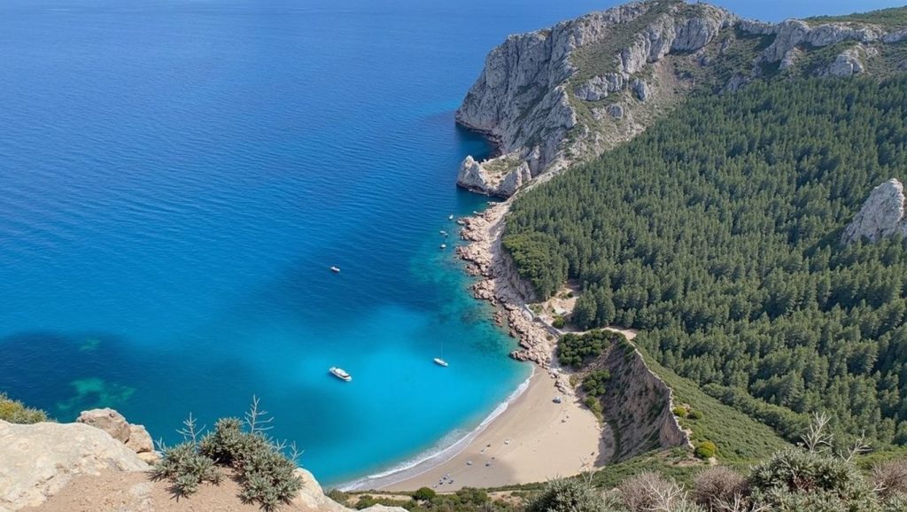 Amplia vista de Platja des Coll Baix, Alcúdia, Mallorca