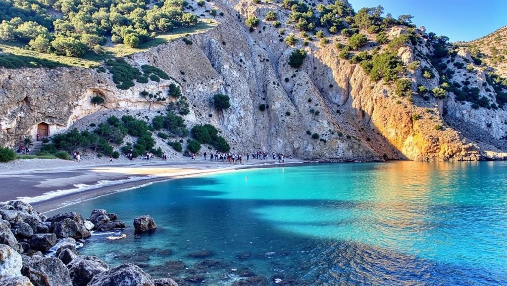 Detalle de arena y agua en Platja des Coll Baix, Alcúdia