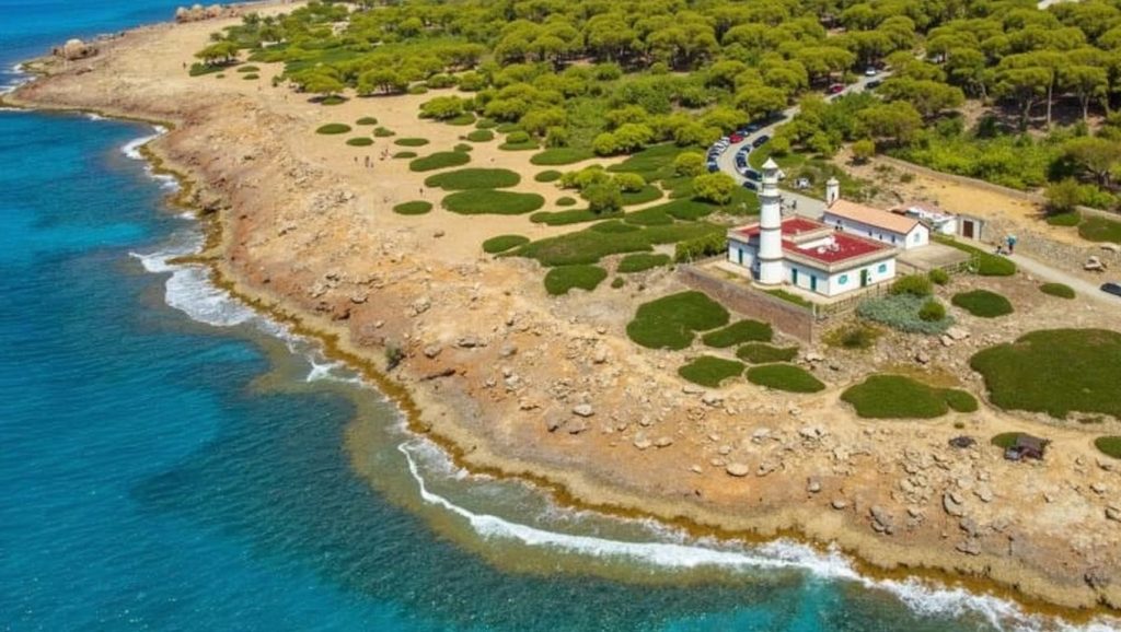 Orilla de Platja des Estanys con olas suaves en Ses Salines / Campos