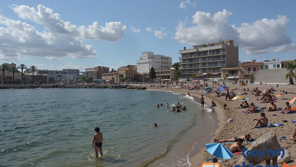 Orilla tranquila de Platja des molinar, playa de Palma