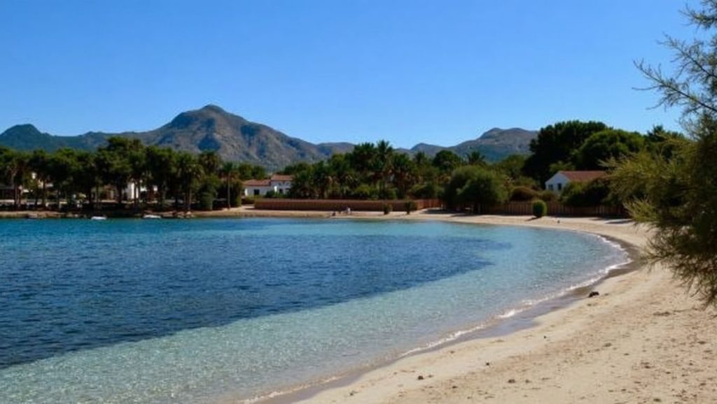 Panorámica completa de Platja des Morer Vermell, playa de Alcúdia