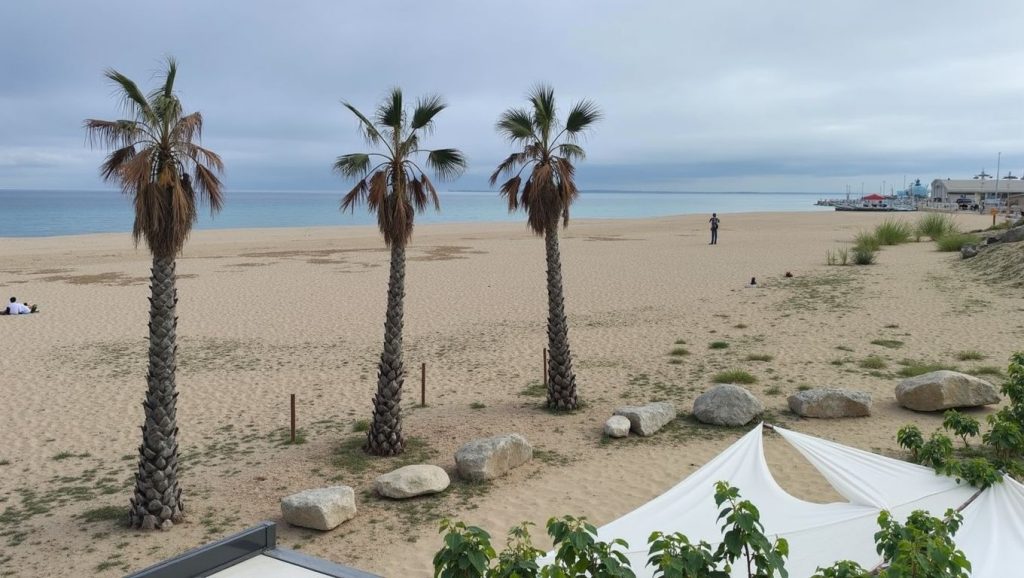 Playa Platja Gran d'Arenys de Mar desde la arena, Arenys de Mar, Barcelona