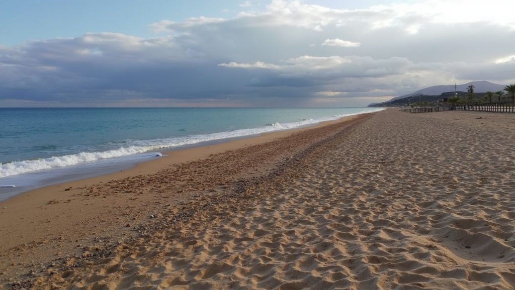 Playa Platja Gran de Calella desde la arena, Calella, Barcelona