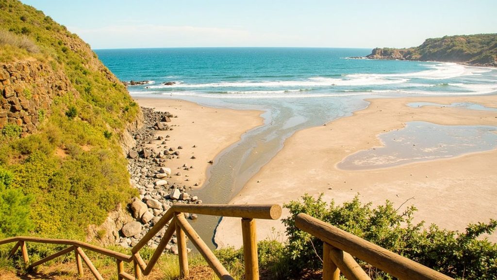 Panorámica de Playa Bajo de les Mueles, Asturias