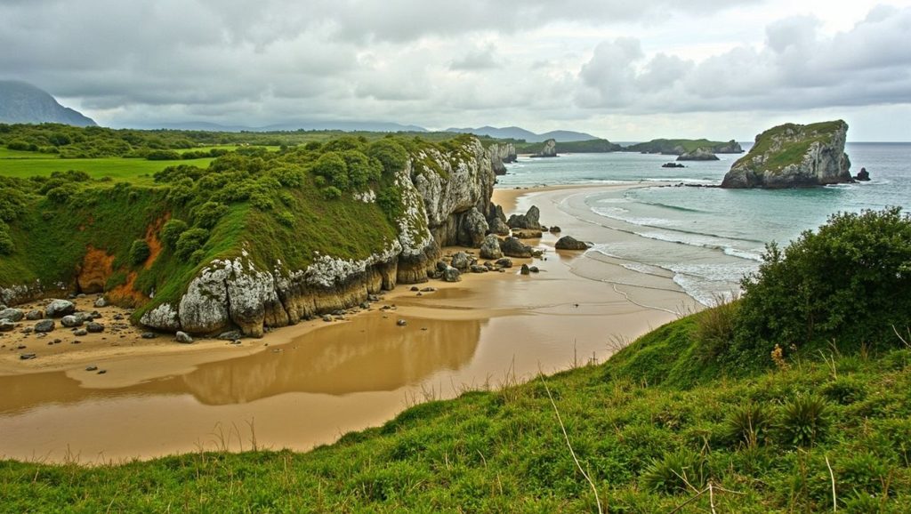 Ría y costa de Playa Bajo de les Mueles en Asturias, Asturias