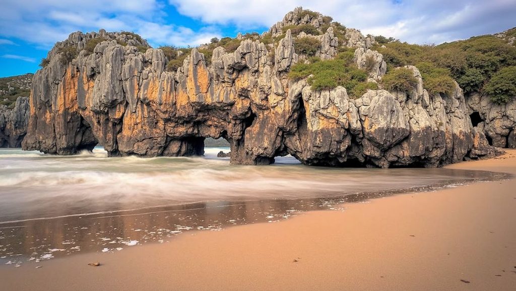Entorno natural de Playa Barchinas en Asturias