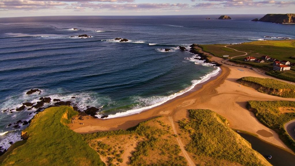 Panorámica de Playa Carniciega, Asturias