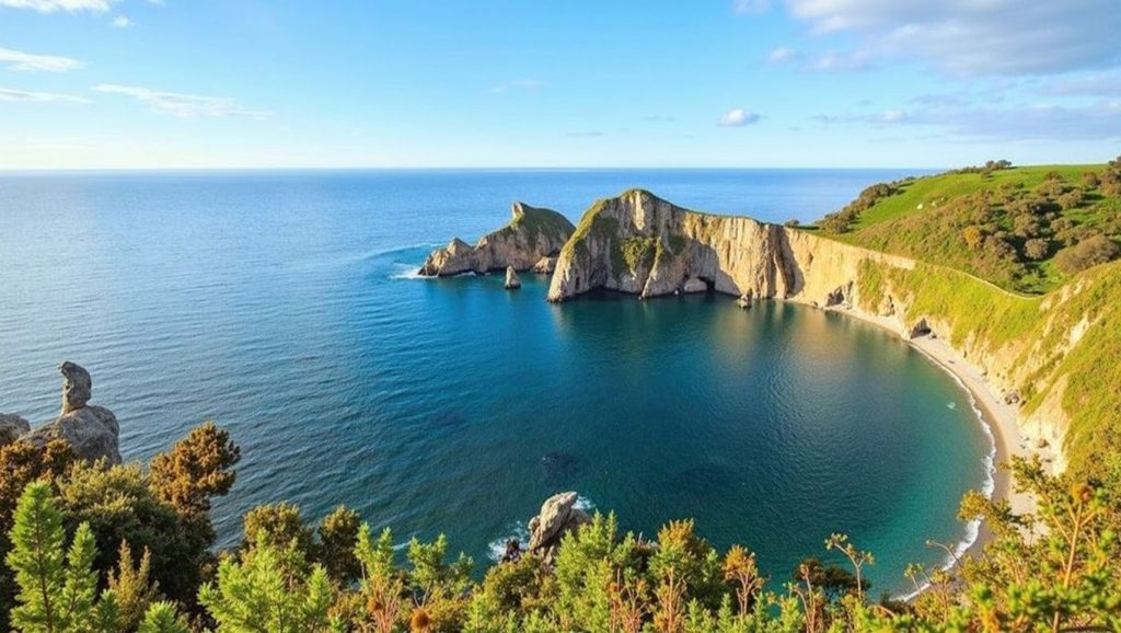 Panorámica de Playa Cristal, Asturias