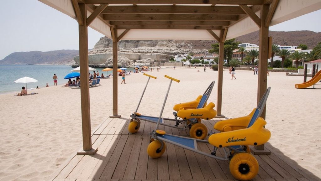 Vista amplia de Playa de Agua Amarga en Níjar, Almería
