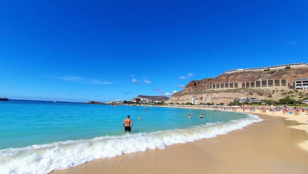 Aguas de Playa de Amadores en Mogán (Gran Canaria)