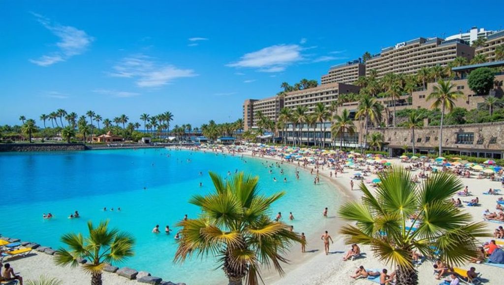 Playa de Anfi del Mar en San Bartolomé de Tirajana (Maspalomas) (Gran Canaria)