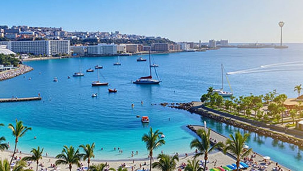 Panorámica de Playa de Anfi del Mar, Gran Canaria