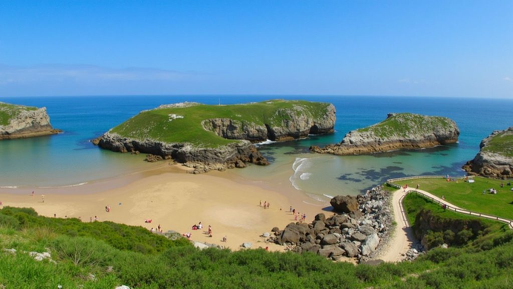 Panorámica de Playa de Antilles, Asturias
