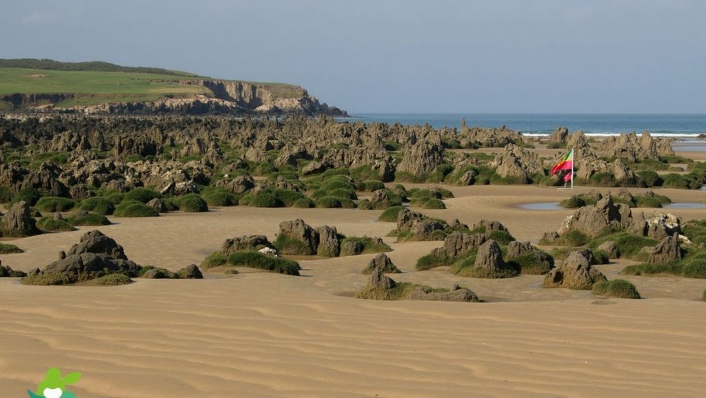 Entorno natural de Playa de Bañugues en Asturias