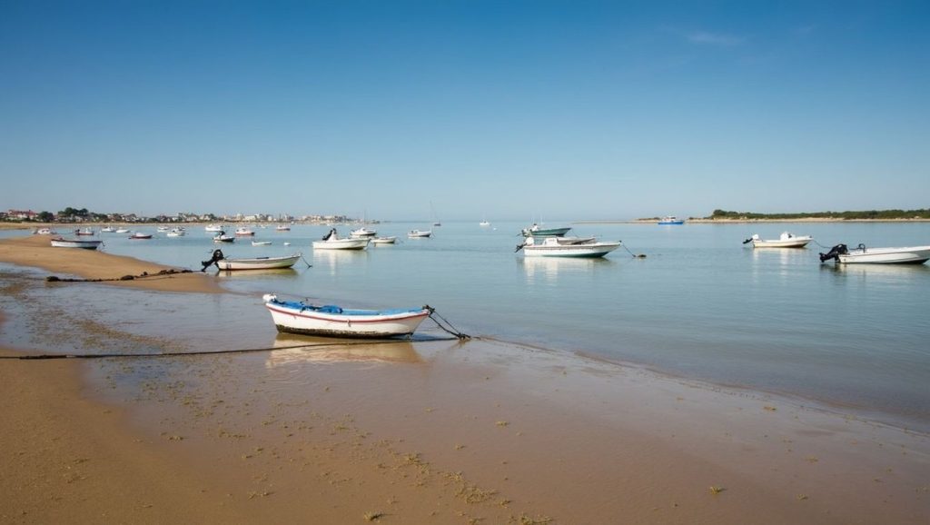 Primer plano de la orilla de Playa de Bonanza, Sanlúcar de Barrameda