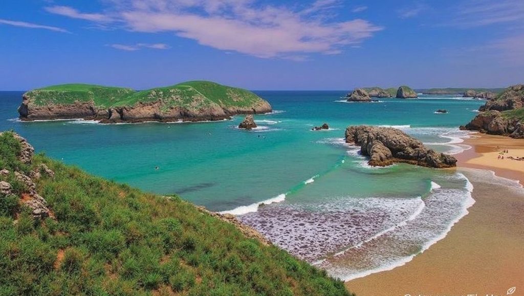 Ría y costa de Playa de Borizu en Llanes, Asturias