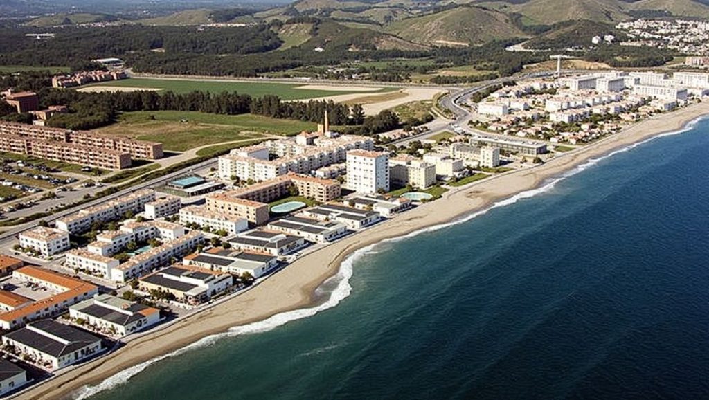 Arena y mar en Playa de Butibamba, Mijas, Málaga