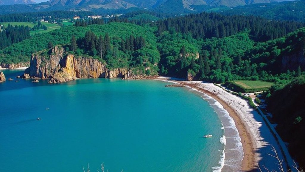 Entorno natural de Playa de Cadavéu en Asturias