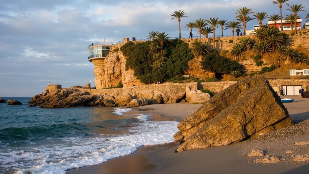 Amplio horizonte marino en Playa de Calahonda, Motril