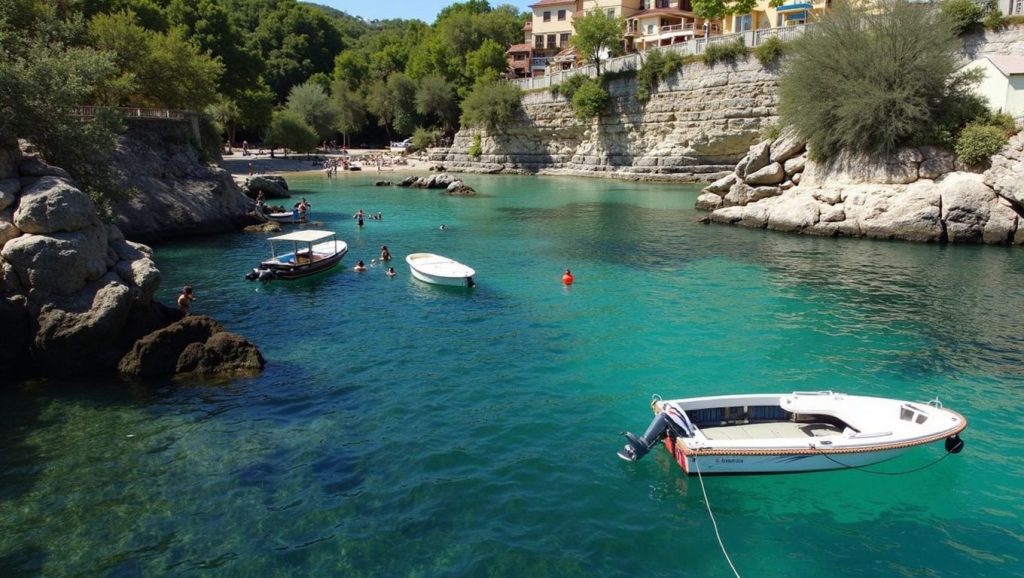 Detalle del agua en Playa de Camp de Mar, Andratx, Mallorca
