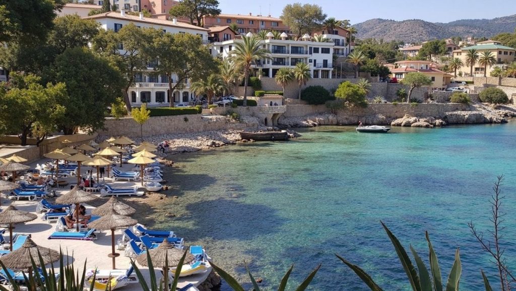 Vista de Playa de Camp de Mar desde la orilla, Andratx
