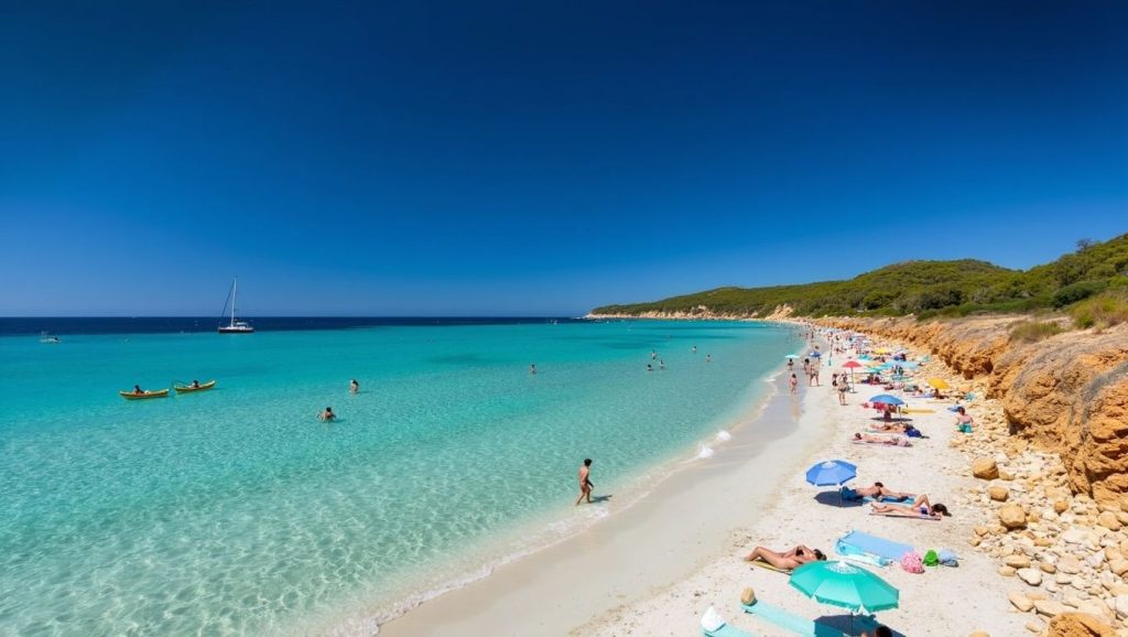 Arena y mar en Playa de Camp de Mar, Andratx, Mallorca