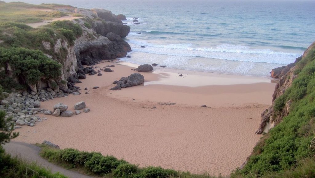 Olas y surf en Playa de Carranques, Asturias (Asturias)