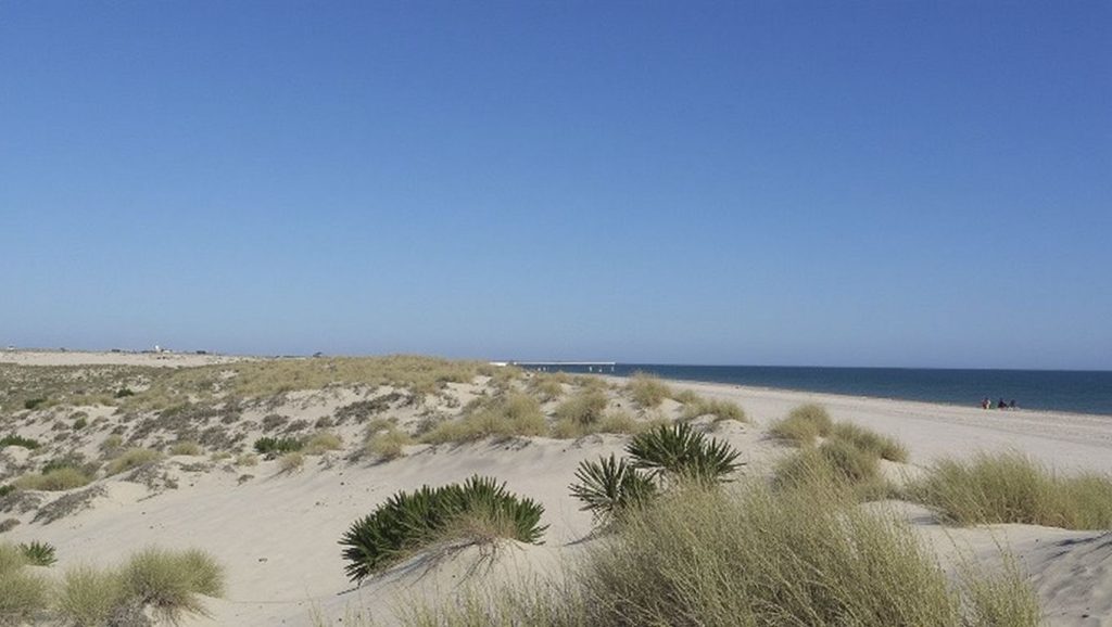 Arena y mar en Playa de Castilla, Almonte, Huelva