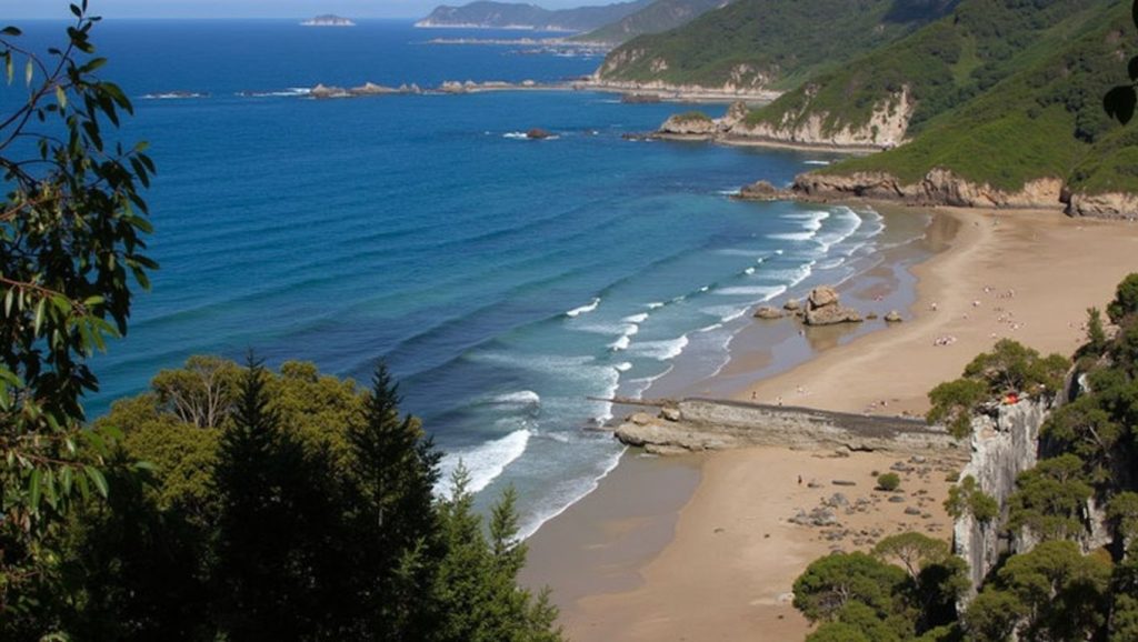 Olas y surf en Playa de Cazonera, Muros de Nalón (Asturias)