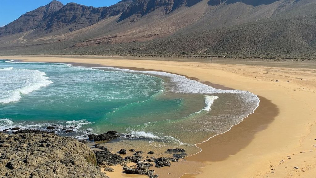 Costa natural de Playa de Cofete en Pájara, Fuerteventura