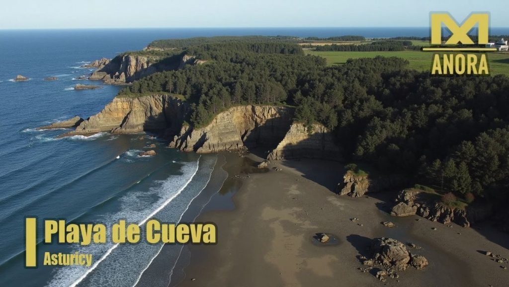Entorno natural de Playa de Cueva en Asturias