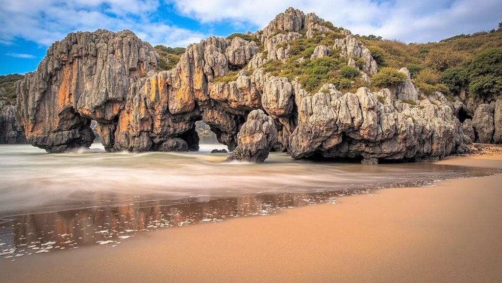Acantilados y costa de Playa de Cuevas Coloradas, Asturias (Asturias)
