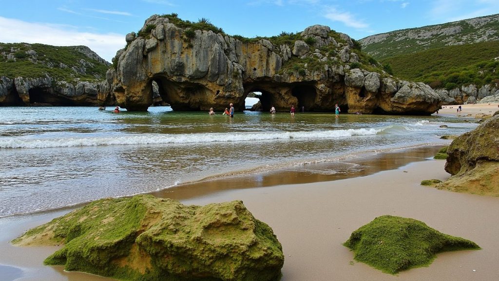 Aguas de Playa de Cuevas Coloradas en Asturias (Asturias)