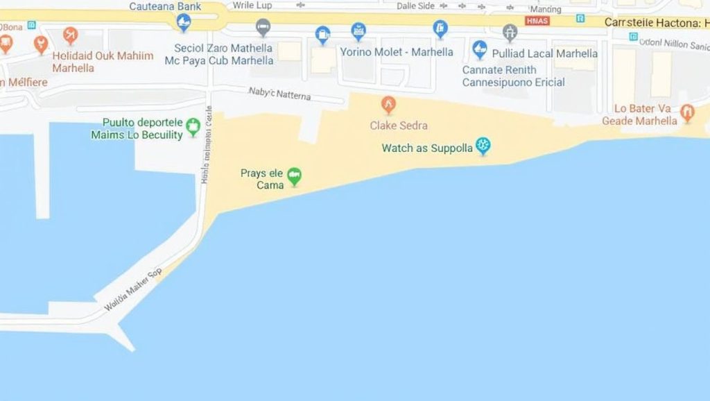 Playa El Cable desde la arena, Marbella, Málaga