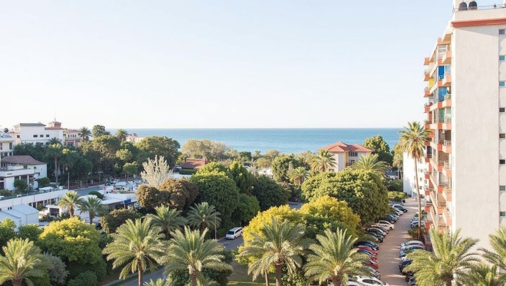Panorámica de Playa de El Candado con cielo despejado, Málaga