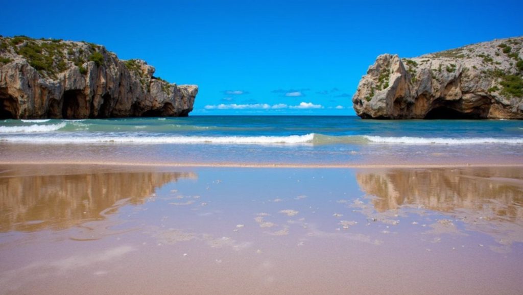 Panorámica de Playa de El Dique, Asturias