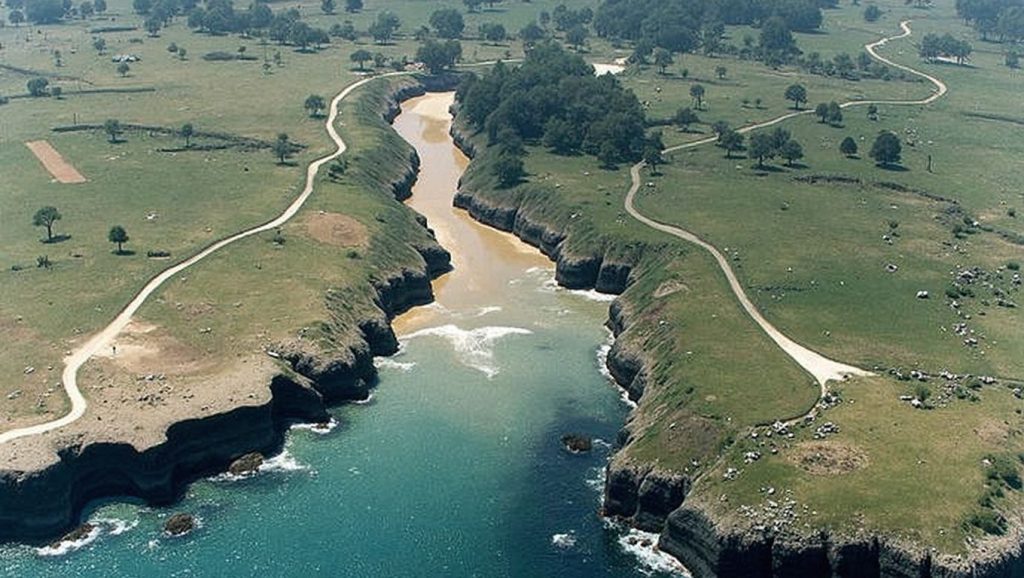 Entorno natural de Playa de Guadamía en Asturias