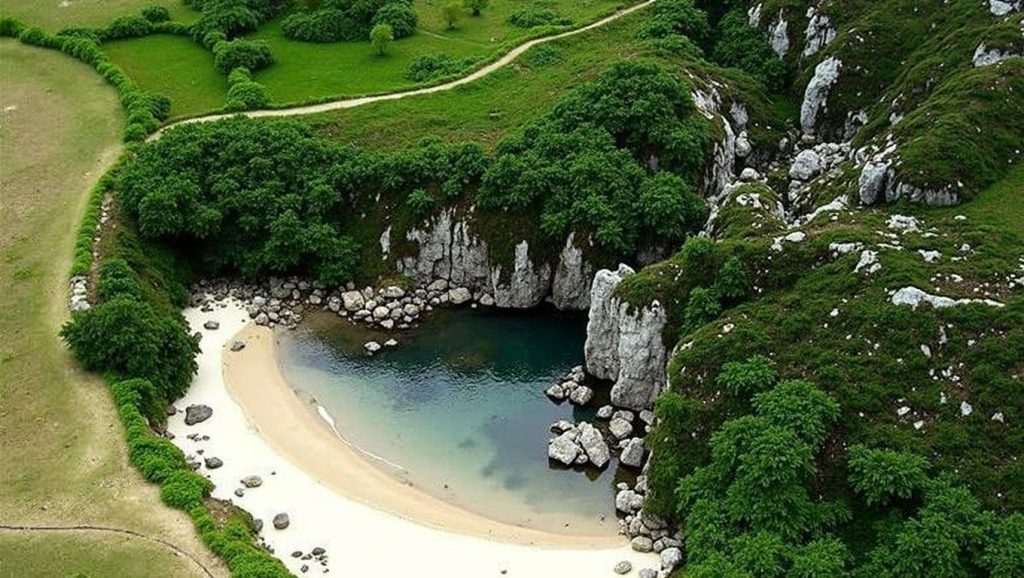 Playa de Gulpiyuri en Llanes (Asturias)